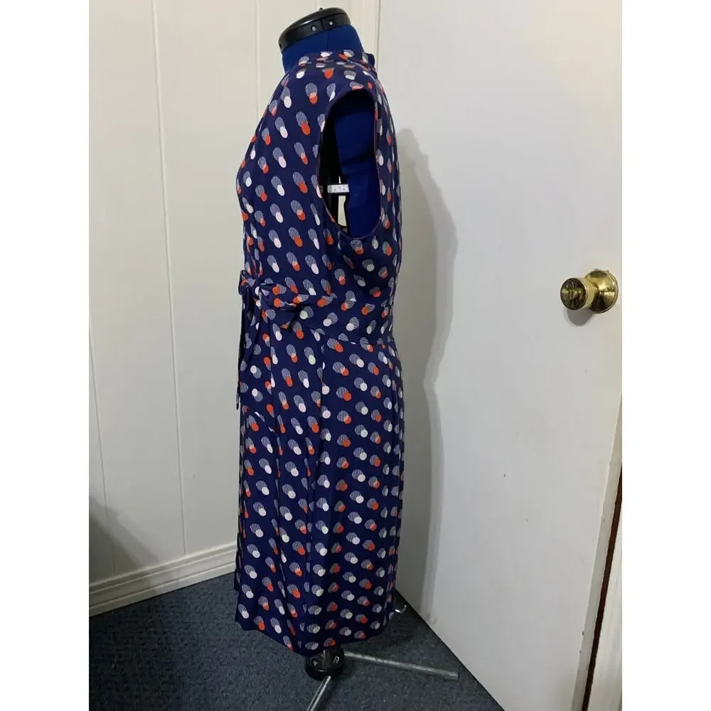 Kate Spade Villa Red White & Blue Polka Dot Dress Silk Size 12 Retro Career Work - Picture 2 of 7